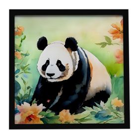 Panda Framed Metal Print Bathroom, Kitchen, Office, Home Decor Wall Art Ready to Hang, Square, 8X8