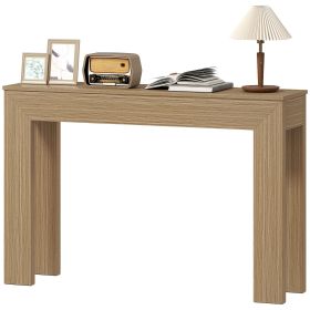 Modern Console Table, 47" Narrow Entryway Table, Natural Wood