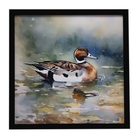 Northern Pintail Framed Metal Print Bathroom, Kitchen, Office, Home Decor Wall Art Ready to Hang, Square, 8X8