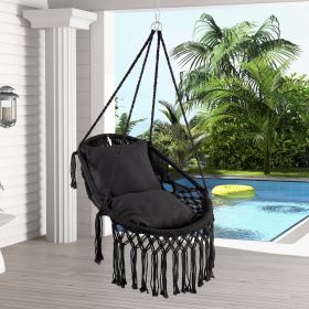 Hanging Hammock Chair with Soft Seat Cushions and Sturdy Rope Chain