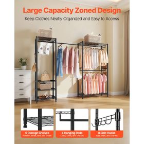 Clothing Garment Rack, Heavy Duty Clothes Rack, Freestanding Clothes Racks with Steel Frame
