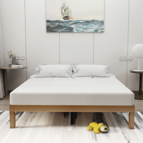 Queen Size Wood Platform Bed Frame,No Box Spring Needed,Strong Wood Slat Support, Easy Assembly