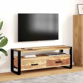 TV Stand 47.2"x13.8"x17.7" Solid Wood with Honey Finish