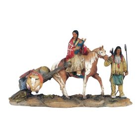 8.5"W Native American Family Figurine Home Decor Gift